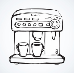 Coffee maker. Vector drawing