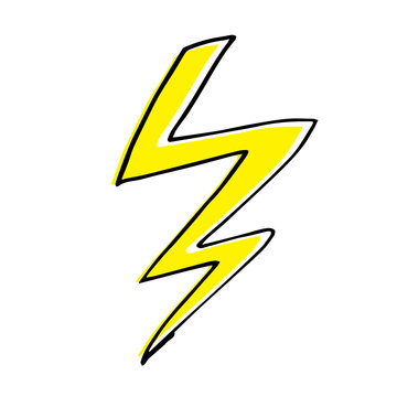 Vector hand drawn illustration of a lightning.