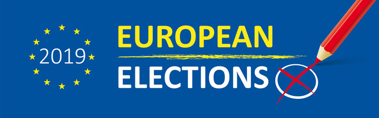 Paper Banner European Elections 2019 Red Pen