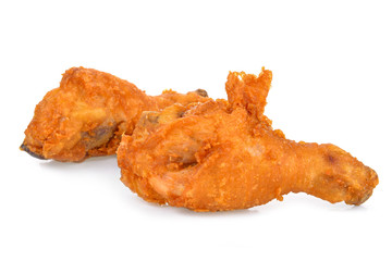 Fried chicken calves isolated on white background