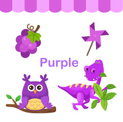 Illustration of isolated color purple group vector