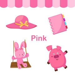 Illustration of isolated color pink group vector