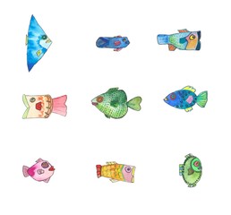 watercolour fish set, great design for any purposes