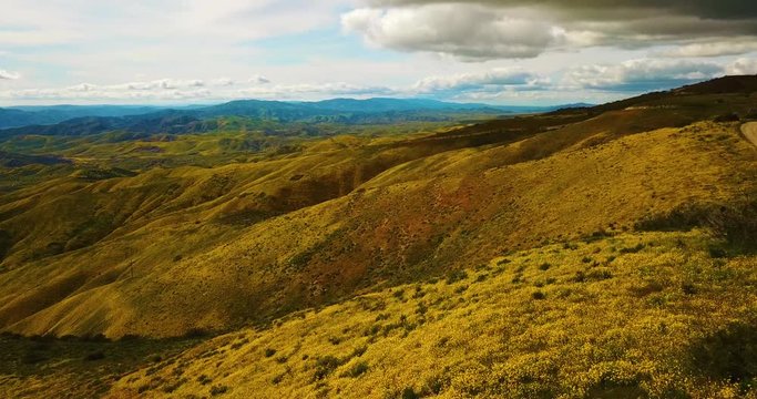 Yellow Temblor Range Mountains Aerial