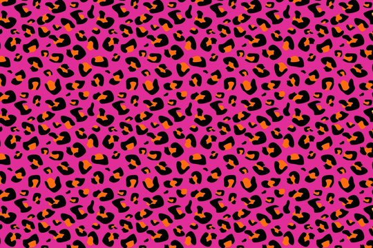 Pastel Pink Colorful Leopard Fur Seamless Pattern Wild Exotic