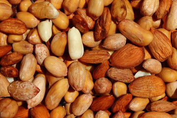 Abstract Food Background. Organic Food Concept. Cropped Shot of Peanuts.