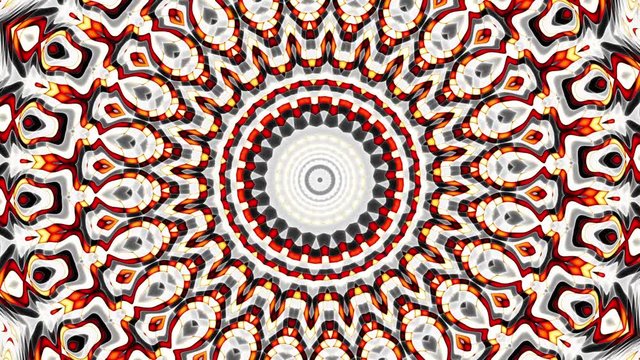 Transforming ornamental vintage mosaic art circle. Round ornate ornamental mandala pattern. Seamless loop footage.