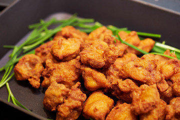 Karaage, fried chicken at buffet 