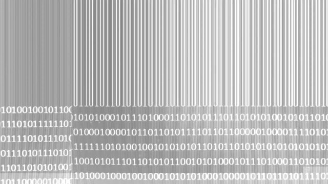 Animation of binary code on a computer screen