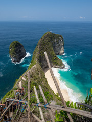 Amazing view of Kelingking Beach aka T-Rex Head Beach in Nusa Penida, Bali, Indonesia. October, 2018 © ikmerc