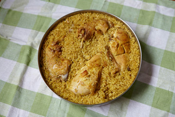 Chicken with rice, traditional greek food