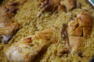 Chicken with rice, traditional greek food