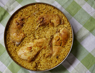 Chicken with rice, traditional greek food
