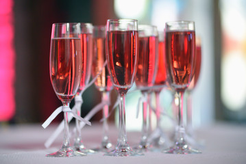 Pink champagne glass.