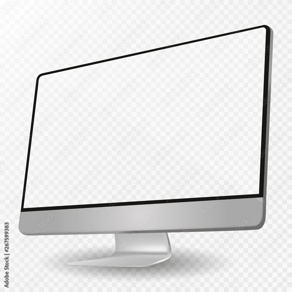 Aufkleber computer display isolated on white. vector eps10