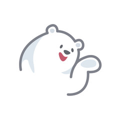 white bear cartoon character cute isolated on white background, beautiful teddy bear cartoon characters cute, clip art bear lovely and funny, clipart white teddy bear mascot cartoon