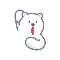 white bear cartoon character cute isolated on white background, beautiful teddy bear cartoon characters cute, clip art bear lovely and funny, clipart white teddy bear mascot cartoon