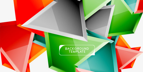 Minimal geometrical triangles with 3d effect abstract background template