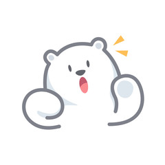 white bear cartoon character cute isolated on white background, beautiful teddy bear cartoon characters cute, clip art bear lovely and funny, clipart white teddy bear mascot cartoon