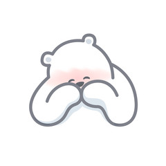 white bear cartoon character cute isolated on white background, beautiful teddy bear cartoon characters cute, clip art bear lovely and funny, clipart white teddy bear mascot cartoon