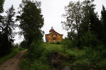 old wooden church in the mountains