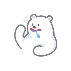 white bear cartoon character cute isolated on white background, beautiful teddy bear cartoon characters cute, clip art bear lovely and funny, clipart white teddy bear mascot cartoon