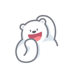white bear cartoon character cute isolated on white background, beautiful teddy bear cartoon characters cute, clip art bear lovely and funny, clipart white teddy bear mascot cartoon