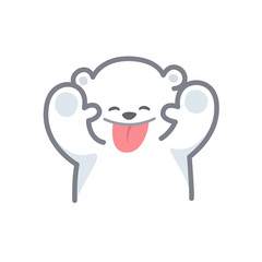 white bear cartoon character cute isolated on white background, beautiful teddy bear cartoon characters cute, clip art bear lovely and funny, clipart white teddy bear mascot cartoon