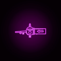 Sleeve at the airport neon icon. Elements of airport set. Simple icon for websites, web design, mobile app, info graphics