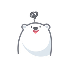 white bear cartoon character cute isolated on white background, beautiful teddy bear cartoon characters cute, clip art bear lovely and funny, clipart white teddy bear mascot cartoon