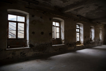 interior of an abandoned building