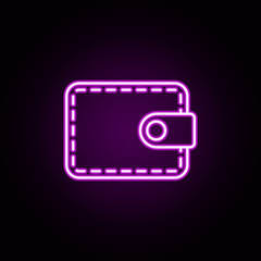 purse neon icon. Elements of bank set. Simple icon for websites, web design, mobile app, info graphics