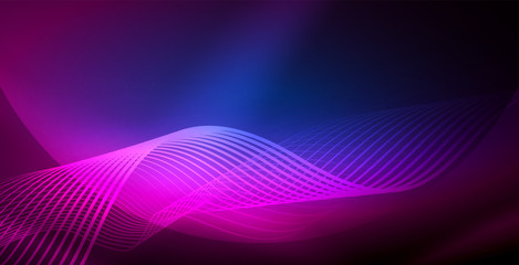 Neon lines shiny glowing background