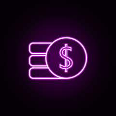 cent penny neon icon. Elements of bank set. Simple icon for websites, web design, mobile app, info graphics