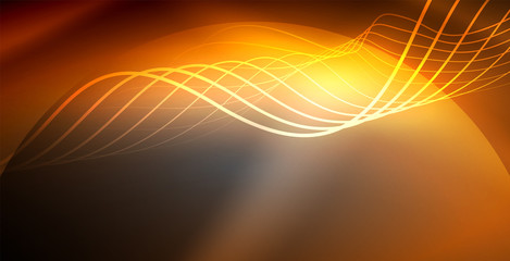 Neon lines shiny glowing background