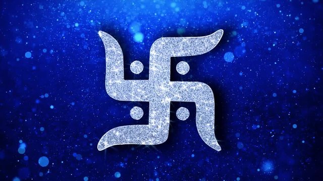 Swastika Symbol Element Icon Symbol Abstract Blinking Sparkle Glitter Particle Looped Background. Gift, card, Events, Message, Holiday.