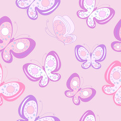 Fototapeta premium beautiful pink butterflies, isolated on a white