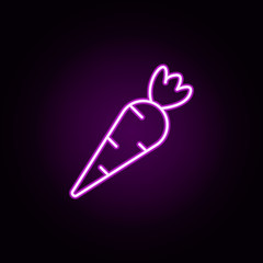 carrot neon icon. Elements of Fruit set. Simple icon for websites, web design, mobile app, info graphics