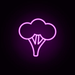 broccoli neon icon. Elements of Fruit set. Simple icon for websites, web design, mobile app, info graphics