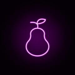 pear neon icon. Elements of Fruit set. Simple icon for websites, web design, mobile app, info graphics