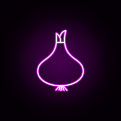 onion neon icon. Elements of Fruit set. Simple icon for websites, web design, mobile app, info graphics