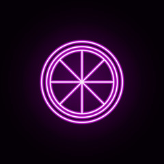 lemon sliced neon icon. Elements of Fruit set. Simple icon for websites, web design, mobile app, info graphics