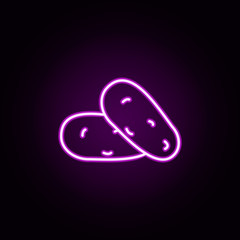 potato neon icon. Elements of Fruit set. Simple icon for websites, web design, mobile app, info graphics