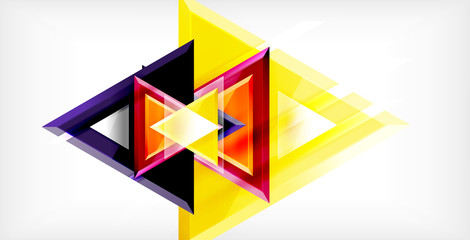 Glossy shiny triangles background