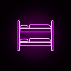 bunk bed neon icon. Elements of furniture set. Simple icon for websites, web design, mobile app, info graphics