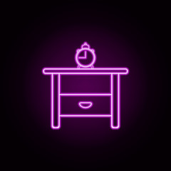 nightstand neon icon. Elements of furniture set. Simple icon for websites, web design, mobile app, info graphics