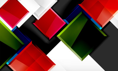 Bright colorful square shape blocks geometrical background