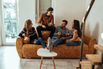 Obraz premium Socializing at home