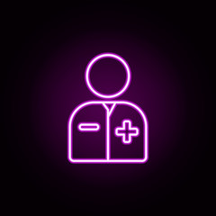doctor neon icon. Elements of hospital set. Simple icon for websites, web design, mobile app, info graphics