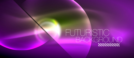 Vector glowing neon circles abstract background